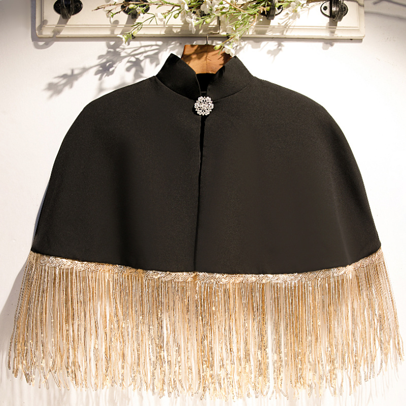 Tassel Fringe Trim - Áo Len Nam Mùa Hè Đen